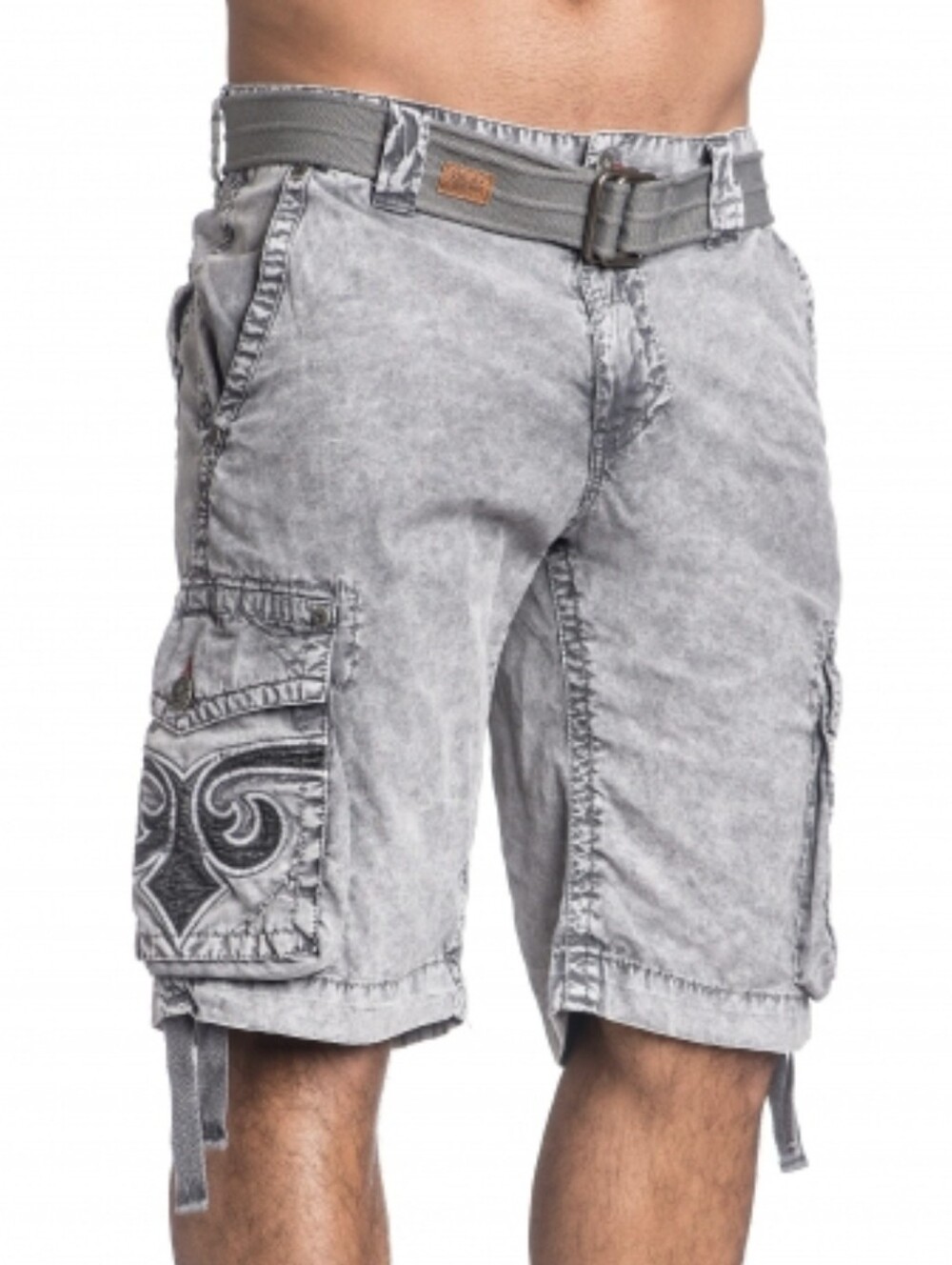 Affliction Black Premium Silver Stone Cargo Shorts NWT 2012 Deadstock Y2K